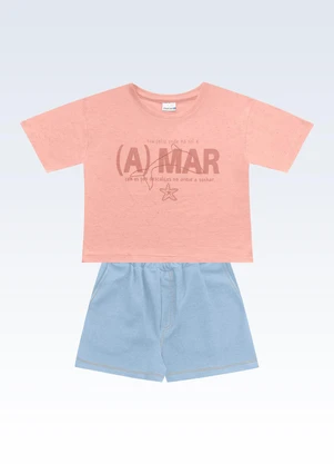 Fakini Kids - Conjunto Blusa/Shorts Rosa - FAKINI KIDS