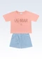 Fakini Kids - Conjunto Blusa/Shorts Azul - variação: Rosa