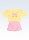Fakini Kids - Conjunto Blusa/Shorts Saia Bege - variação: Amarelo