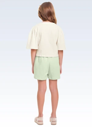 Fakini Kids - Conjunto Blusa/Shorts Saia Bege - FAKINI KIDS