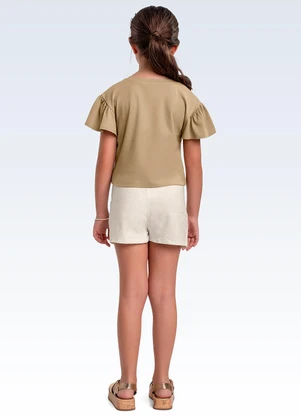 Fakini Kids - Conjunto Blusa/Shorts Saia Marrom - FAKINI KIDS
