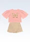 Fakini Kids - Conjunto Blusa/Shorts Saia Bege - variação: Rosa