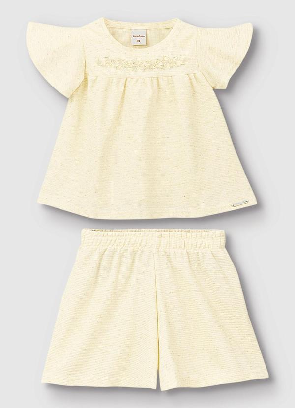 Carinhoso - Conjunto Blusa & Shorts Texturizada Areia