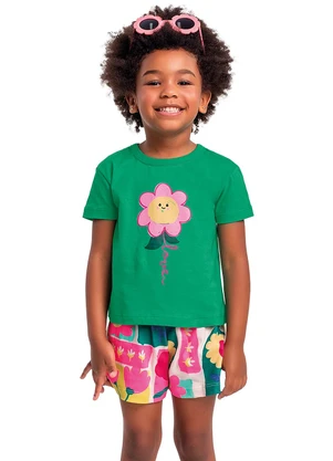 Fakini Kids - Conjunto Blusa/Shorts Verde - FAKINI KIDS