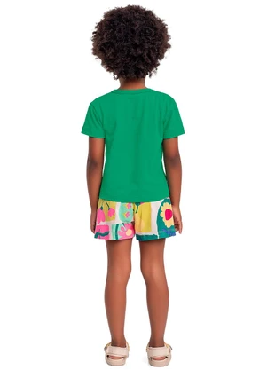 Fakini Kids - Conjunto Blusa/Shorts Verde - FAKINI KIDS