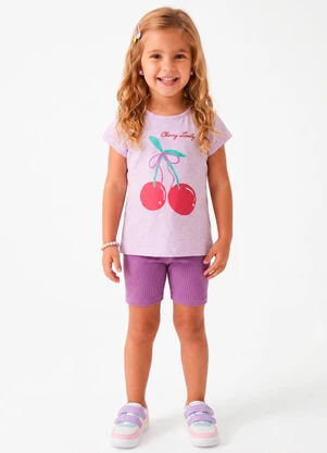 Sweet Lemon - Conjunto Blusa Silk e Ciclista Roxo - SWEET LEMON