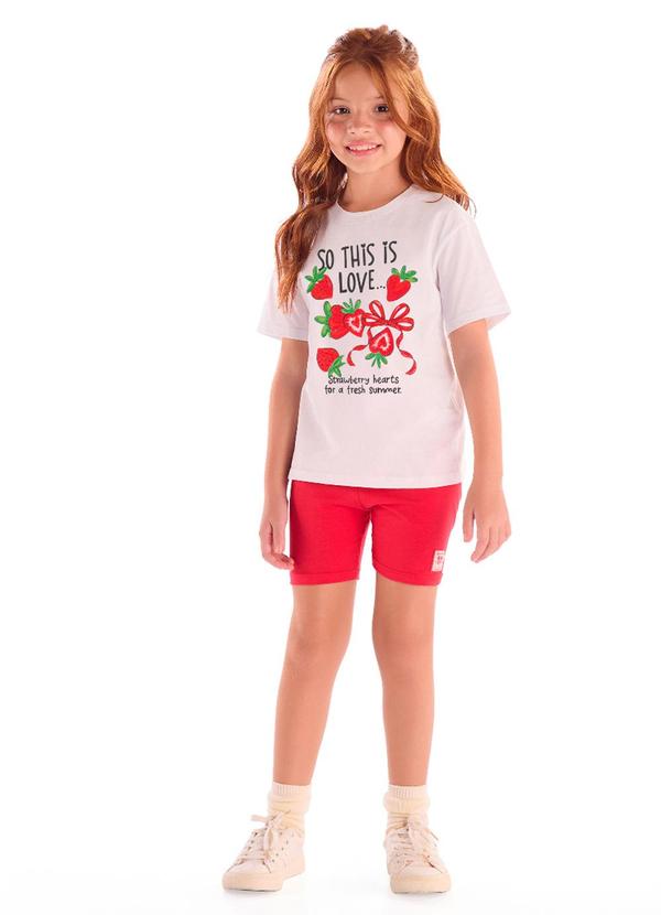 Quimby - Conjunto Blusa Strass Ciclista Branco