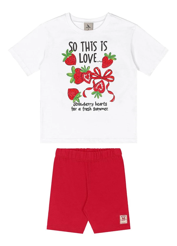 Quimby - Conjunto Blusa Strass Ciclista Branco 2