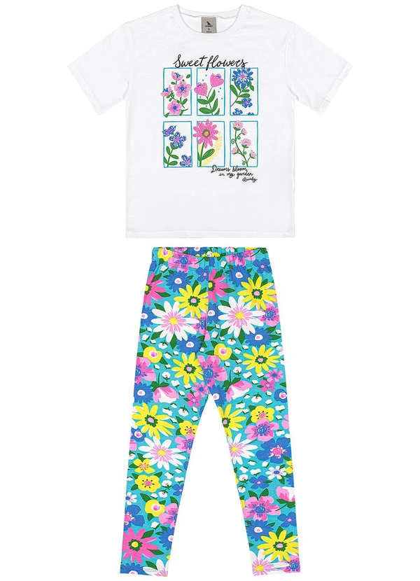 Quimby - Conjunto Blusa Strass e Legging Branco 2