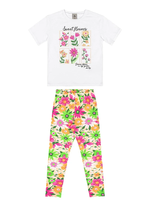 Quimby - Conjunto Blusa Strass e Legging Branco 2