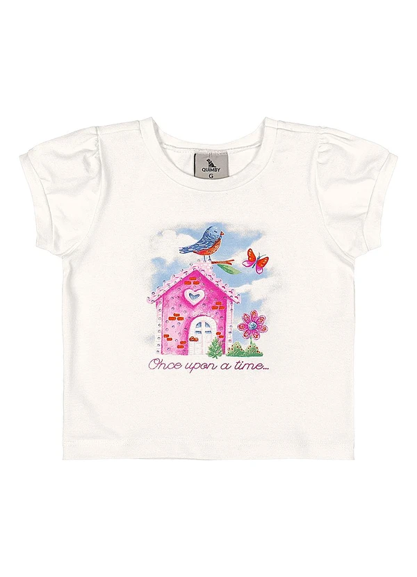 Quimby - Conjunto Blusa Strass e Short Menina Quimby Branco 3