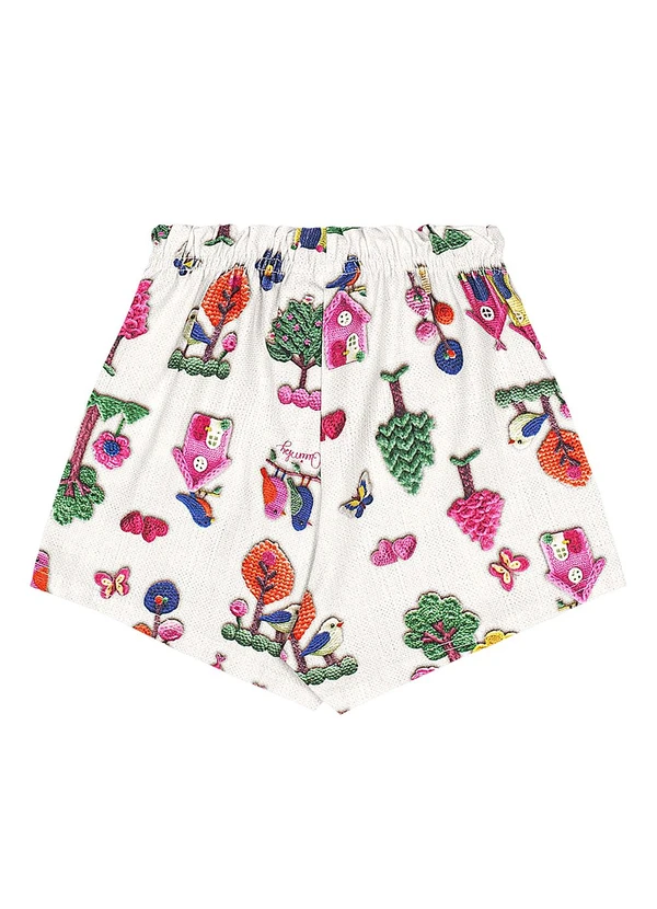 Quimby - Conjunto Blusa Strass e Short Menina Quimby Branco 6