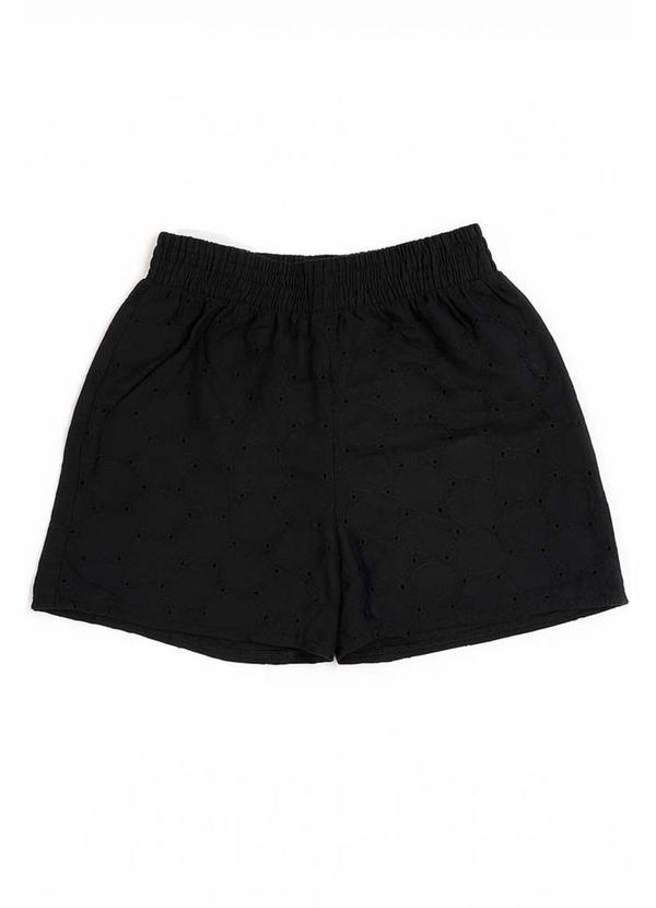 Milli e Nina - Conjunto Blusa Twill e Shorts de Laise Preto 3