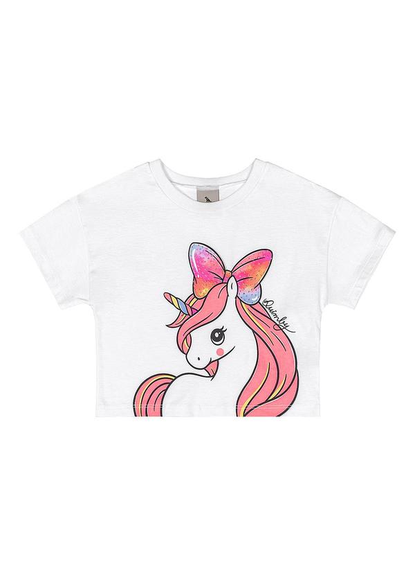 Quimby - Conjunto Blusa Unicórnio Saia Quimby Branco 3
