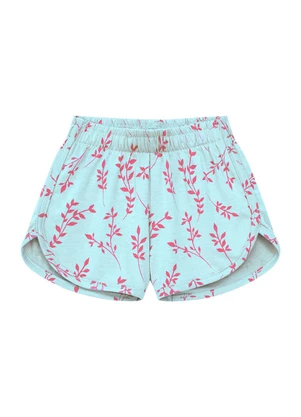Duduka - Conjunto Blusa Urso Girl e Short Folhas Bege - DUDUKA