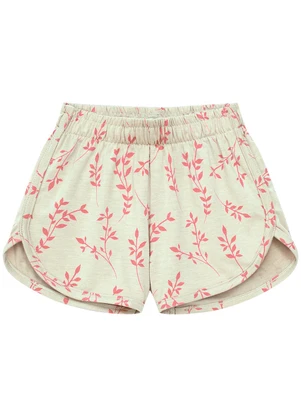 Duduka - Conjunto Blusa Urso Girl e Short Folhas Rosa - DUDUKA