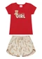 Duduka - Conjunto Infantil Blusa Be Cappy e Short  Bege - variação: Vermelho
