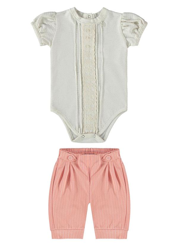 Kiki - Conjunto Body com Calça Infantil Branco 2