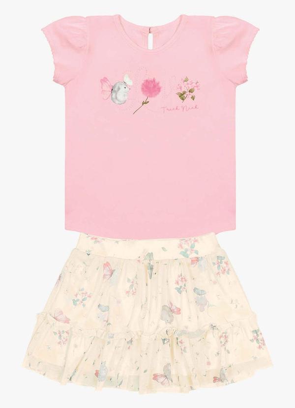 Trick Nick - Conjunto Body com Saia Bege