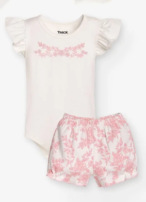 Trick Nick - Conjunto Body com Shorts Feminino Rosa - TRICK NICK