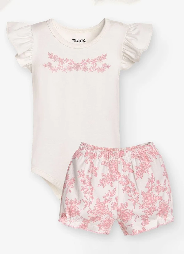 Trick Nick - Conjunto Body com Shorts Feminino Rosa 1
