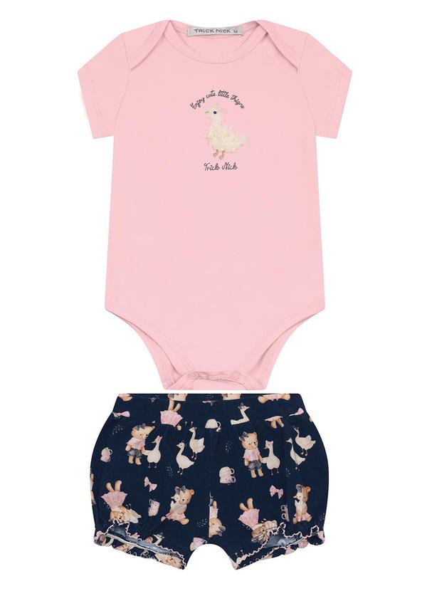 Trick Nick - Conjunto Body com Shorts Rosa 1