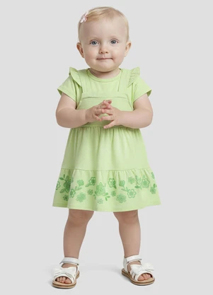Kely Kety - Conjunto Body Cotton e Salopete Malha Verde - KELY KETY
