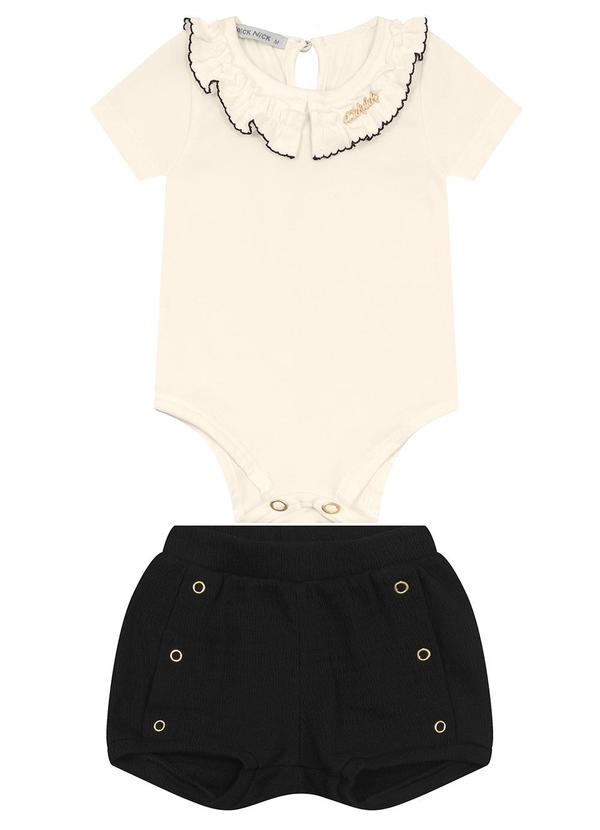 Trick Nick - Conjunto Body e Calcinha em Cotton Leve Bege