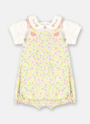 Up Baby - Conjunto Body e Jardineira Bebê Branco - UP BABY