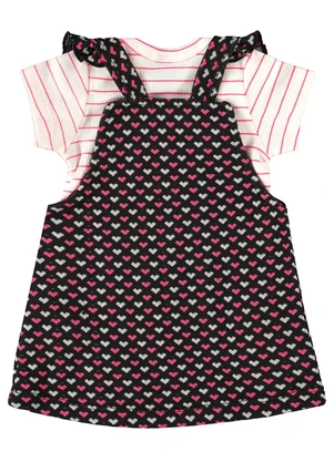 Guloseima - Conjunto Body e Salopete Bebê Rosa - GULOSEIMA