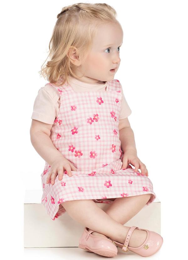 Amada - Conjunto Body e Salopete Rosa