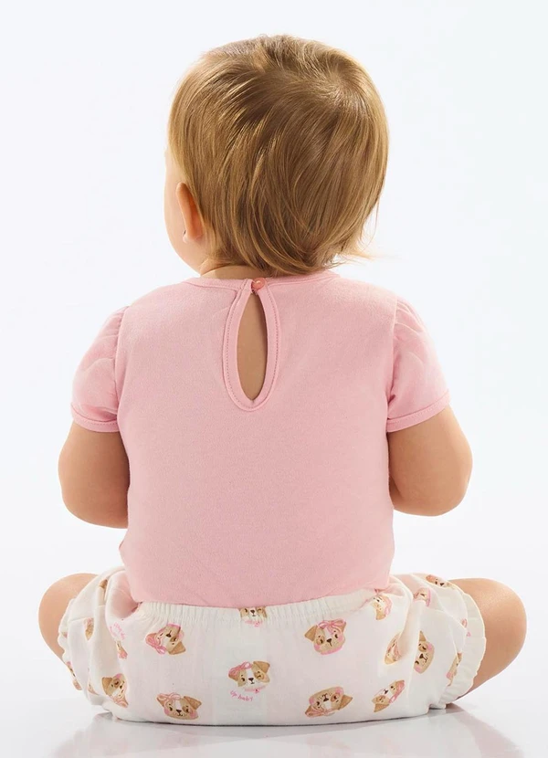 Up Baby - Conjunto Body e Short Bebê Rosa 2