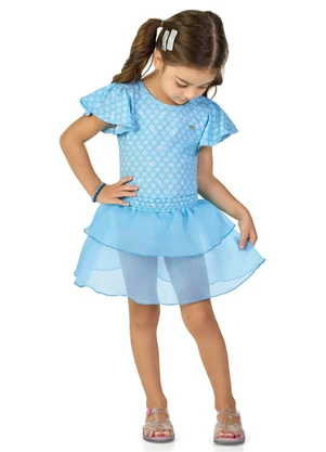 Marlan - Conjunto Body Sereia e Saia em Paetê Azul - MARLAN
