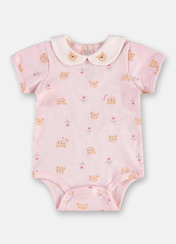 Up Baby - Conjunto Body Short Bebê Menina Rosa 3