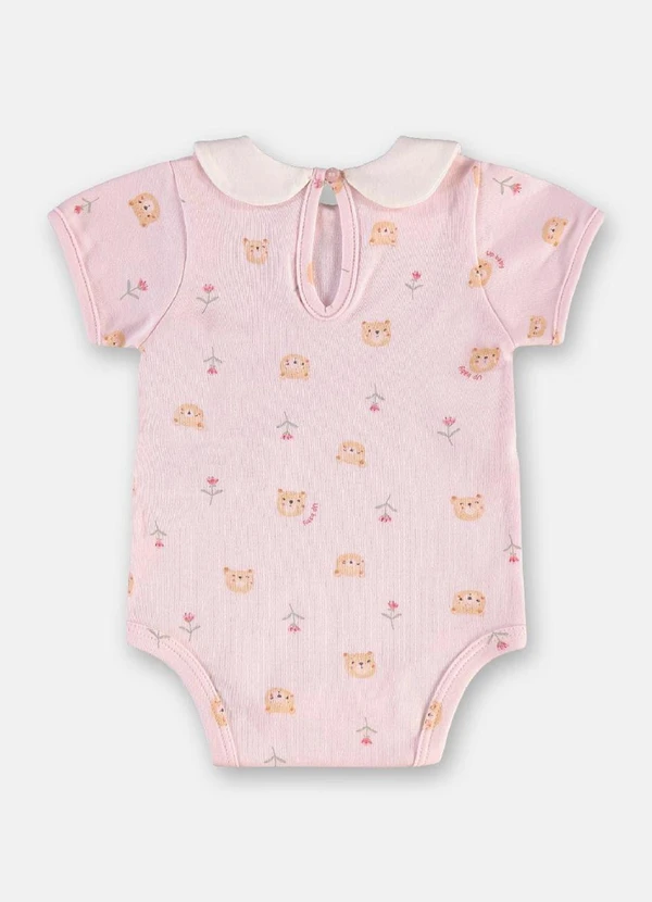 Up Baby - Conjunto Body Short Bebê Menina Rosa 4