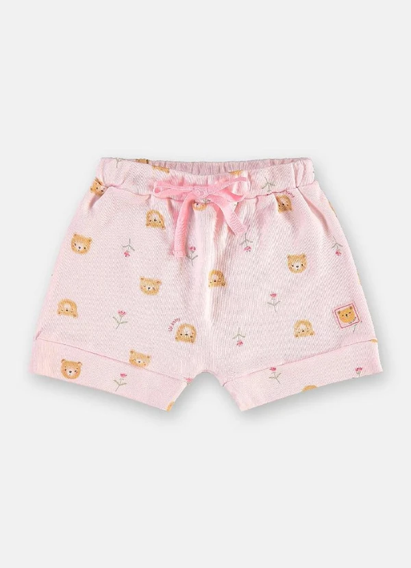 Up Baby - Conjunto Body Short Bebê Menina Rosa 5
