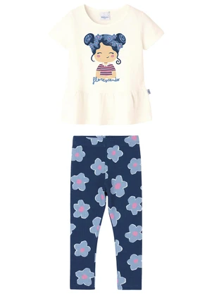 Malwee Kids - Conjunto Bonequinha Floral Off White - MALWEE KIDS