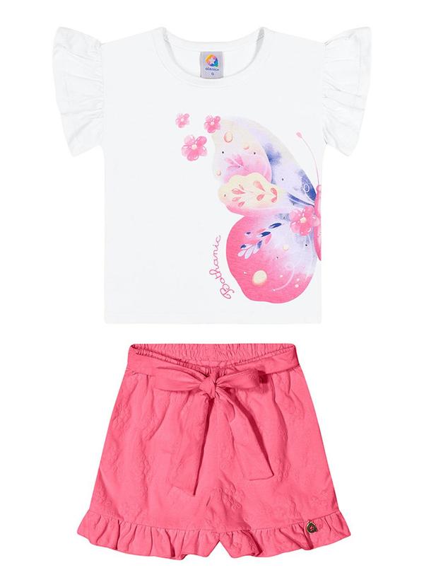 Alenice - Conjunto Borboleta Aquarela Menina Branco