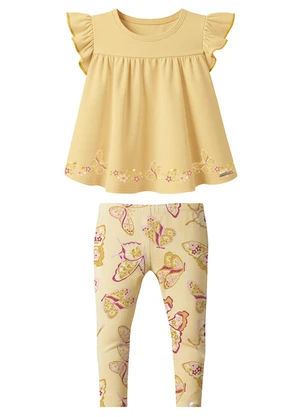 Carinhoso - Conjunto Borboletas com Glitter Amarelo - CARINHOSO