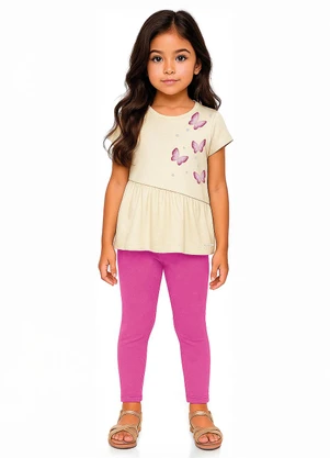 Carinhoso - Conjunto Borboletas com Strass Areia - CARINHOSO