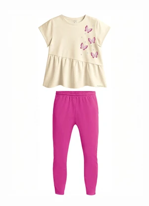 Carinhoso - Conjunto Borboletas com Strass Areia - CARINHOSO