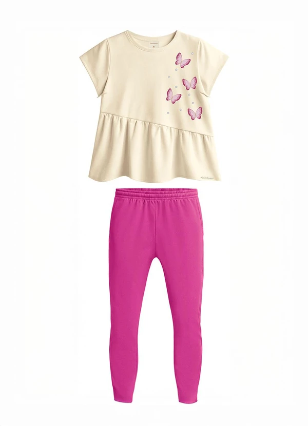 Carinhoso - Conjunto Borboletas com Strass Areia 2