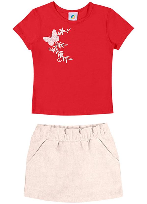 Alenice - Conjunto Borboletas do Verão Menina Vermelho