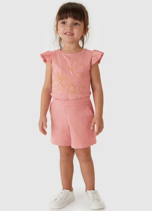 Carinhoso - Conjunto Bordado Fly Free Little One Rosê - CARINHOSO