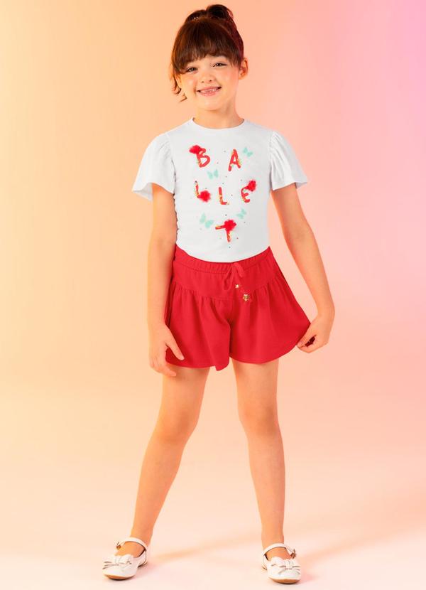 Cativa Kids - Conjunto Bordado Lantejoulas Branco