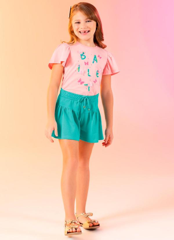 Cativa Kids - Conjunto Bordado Lantejoulas Rosa