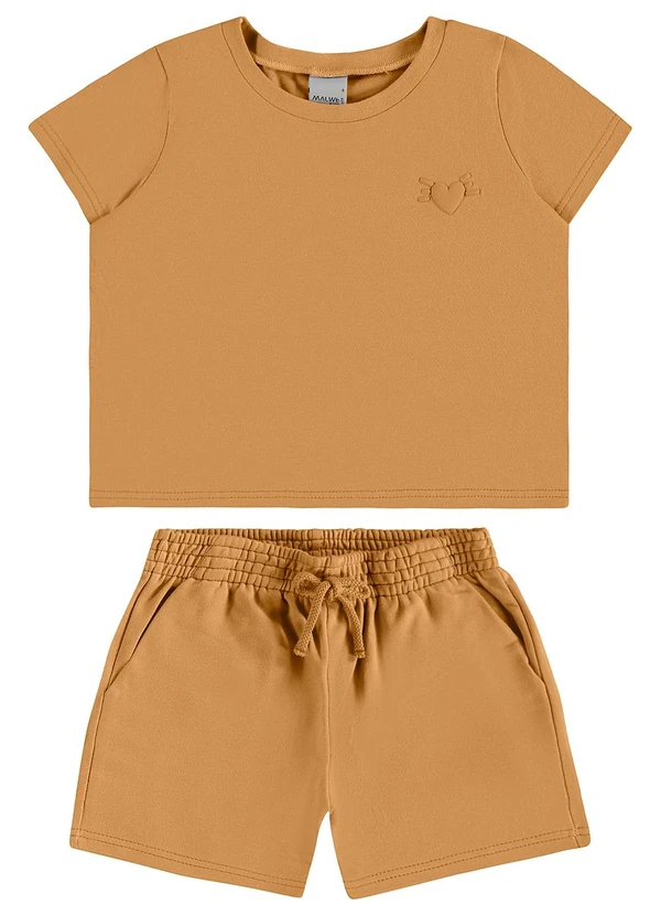 Malwee Kids - Conjunto Box em Moletinho Amarelo Mostarda