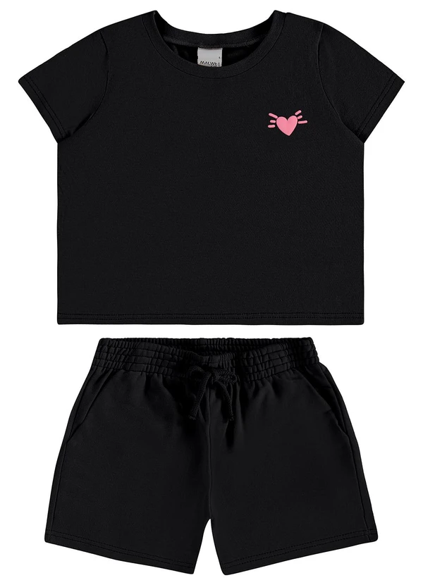 Malwee Kids - Conjunto Box em Moletinho Preto