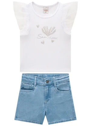Carinhoso - Conjunto Branco Comfort Sea com Tule Menina - CARINHOSO