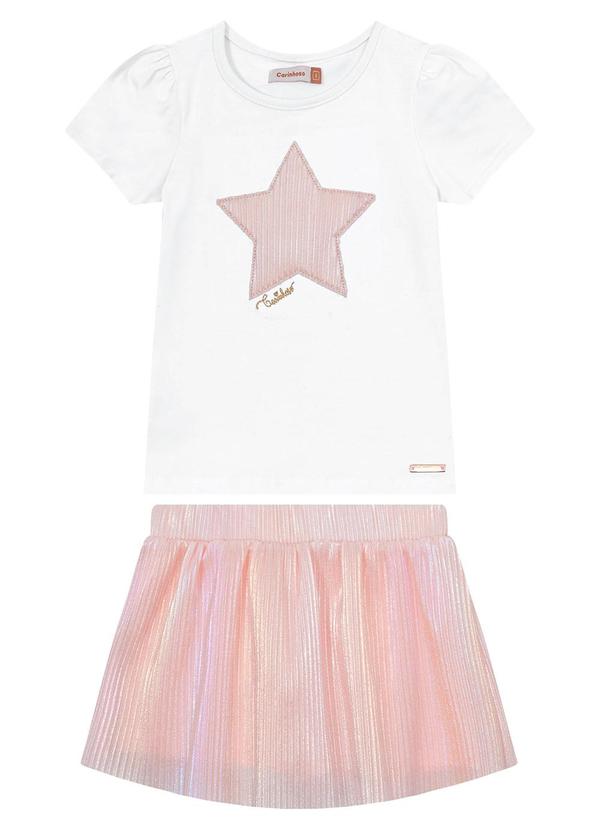 Carinhoso - Conjunto Branco Estrela com Bordado Menina
